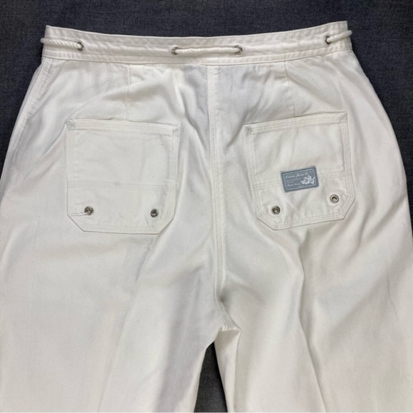 Lauren Ralph Lauren Cropped Pants Womens Sz 6 White Pocket Zip Drawstring Cargo - Picture 6 of 11